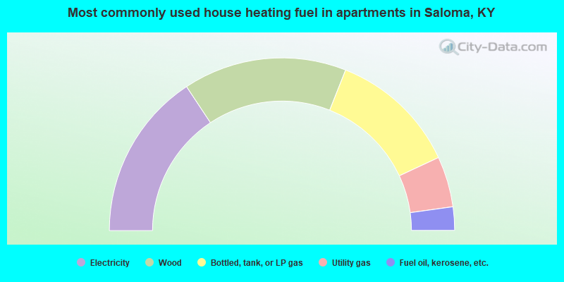 Most commonly used house heating fuel in apartments in Saloma, KY