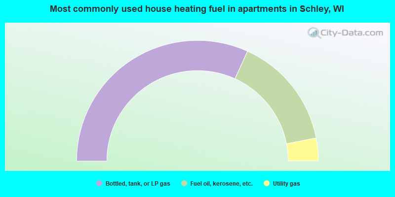 Most commonly used house heating fuel in apartments in Schley, WI