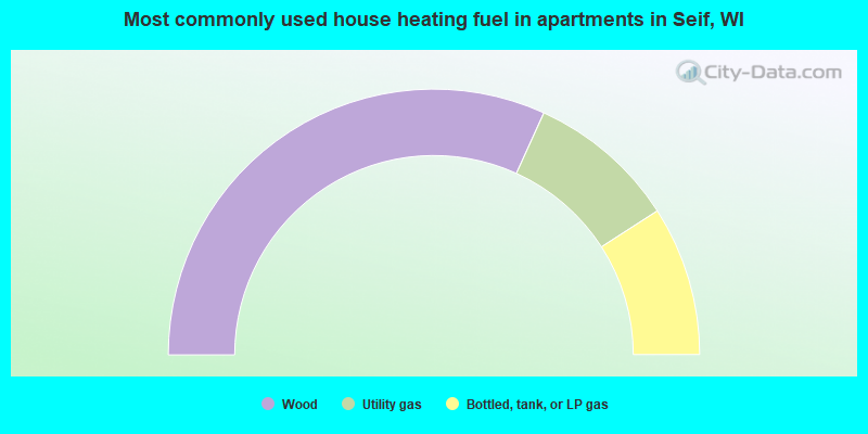 Most commonly used house heating fuel in apartments in Seif, WI