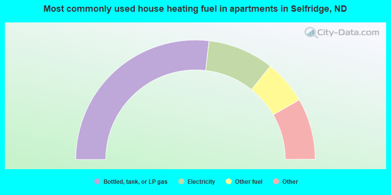 Most commonly used house heating fuel in apartments in Selfridge, ND