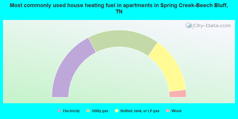 Most commonly used house heating fuel in apartments in Spring Creek-Beech Bluff, TN