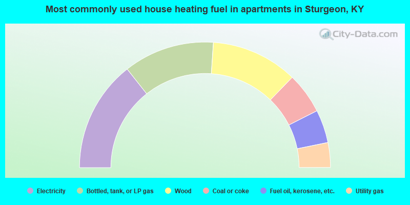 Most commonly used house heating fuel in apartments in Sturgeon, KY