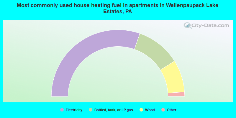 Most commonly used house heating fuel in apartments in Wallenpaupack Lake Estates, PA