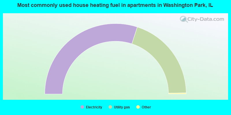 Most commonly used house heating fuel in apartments in Washington Park, IL