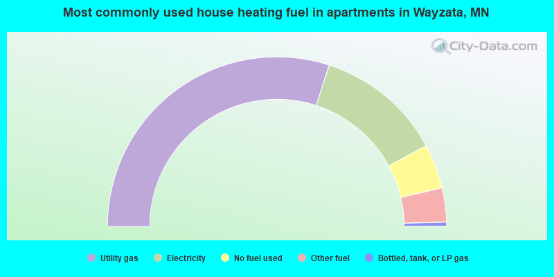 Most commonly used house heating fuel in apartments in Wayzata, MN