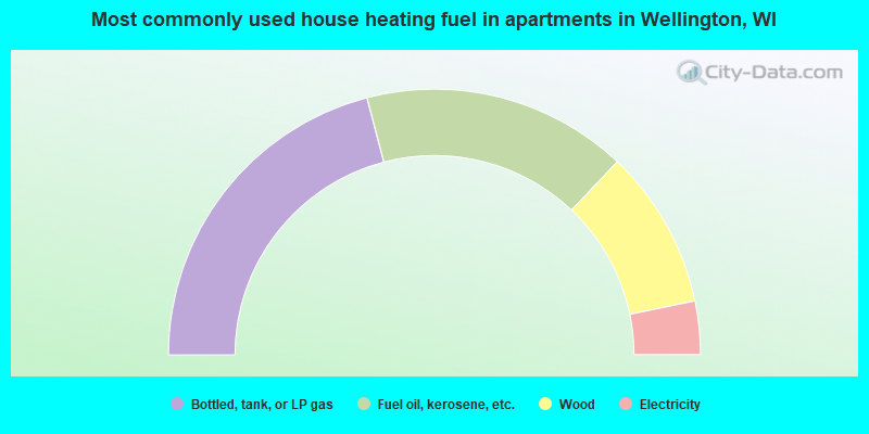Most commonly used house heating fuel in apartments in Wellington, WI