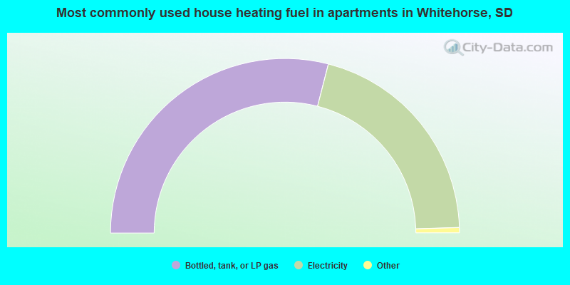 Most commonly used house heating fuel in apartments in Whitehorse, SD