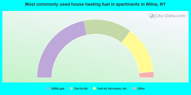 Most commonly used house heating fuel in apartments in Wilna, NY