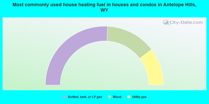 Most commonly used house heating fuel in houses and condos in Antelope Hills, WY