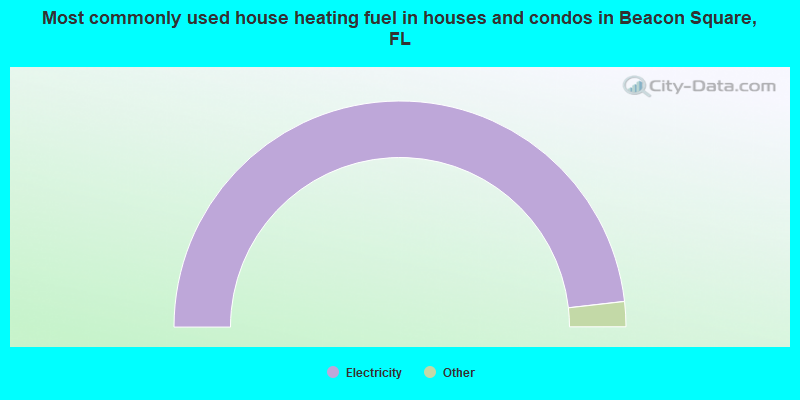 Most commonly used house heating fuel in houses and condos in Beacon Square, FL