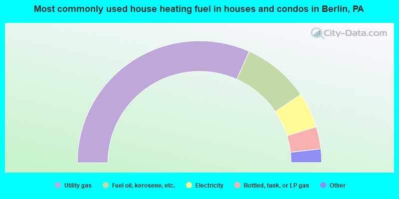 Most commonly used house heating fuel in houses and condos in Berlin, PA