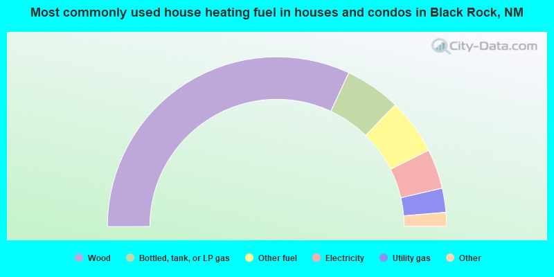 Most commonly used house heating fuel in houses and condos in Black Rock, NM