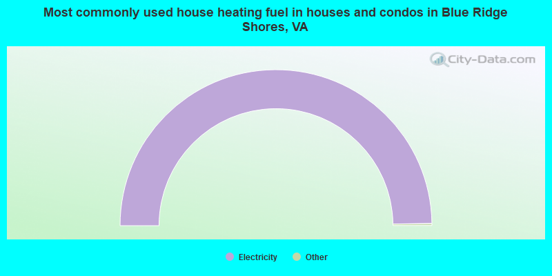 Most commonly used house heating fuel in houses and condos in Blue Ridge Shores, VA