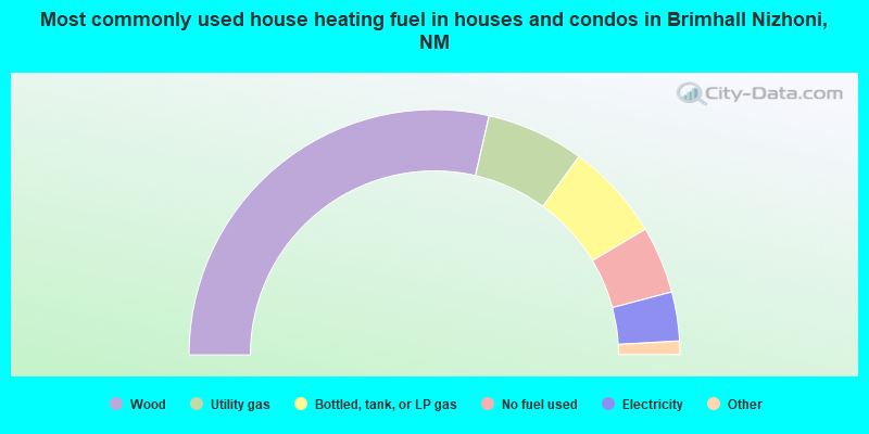 Most commonly used house heating fuel in houses and condos in Brimhall Nizhoni, NM