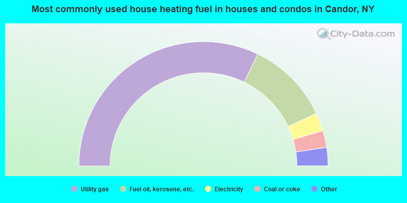 Most commonly used house heating fuel in houses and condos in Candor, NY