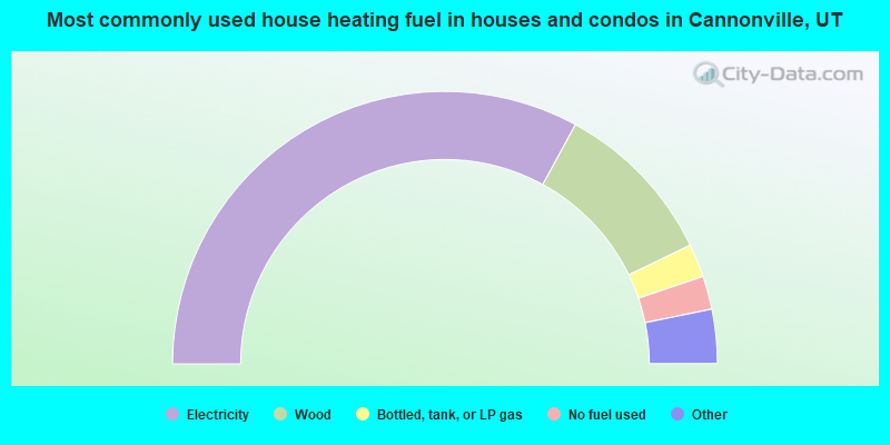 Most commonly used house heating fuel in houses and condos in Cannonville, UT