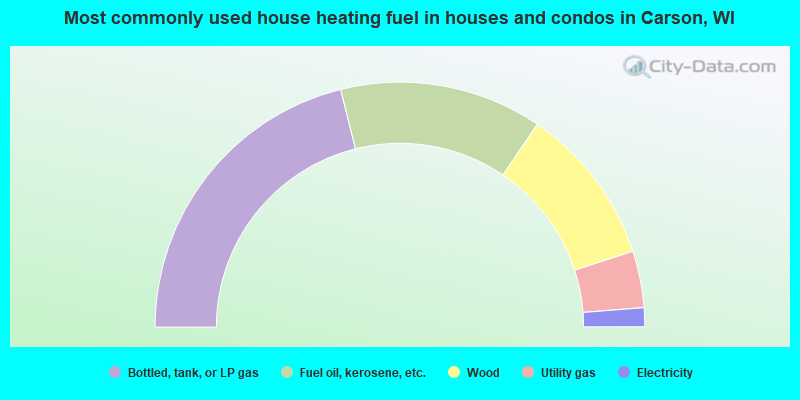 Most commonly used house heating fuel in houses and condos in Carson, WI