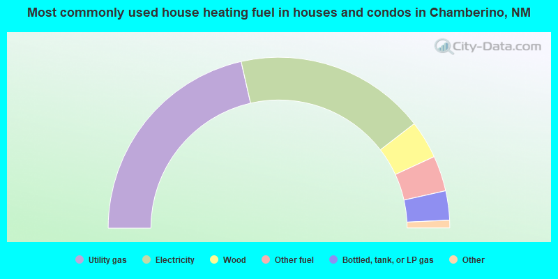 Most commonly used house heating fuel in houses and condos in Chamberino, NM