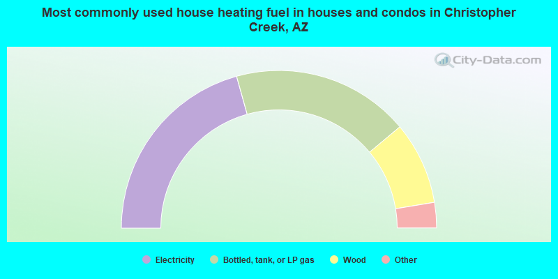 Most commonly used house heating fuel in houses and condos in Christopher Creek, AZ