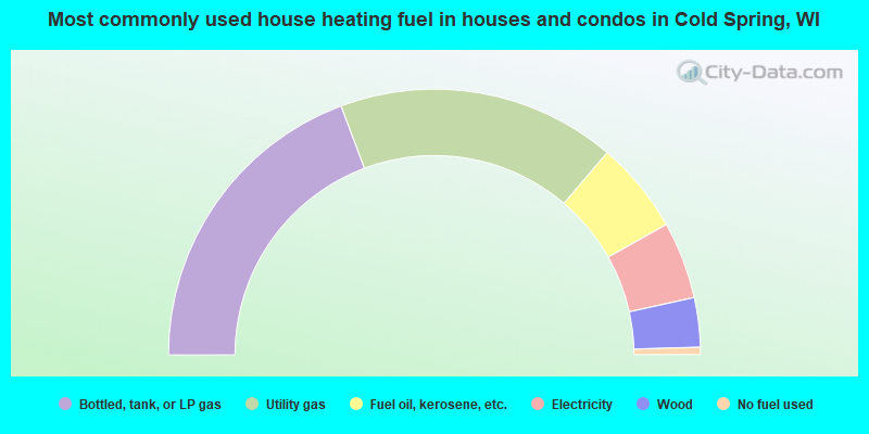 Most commonly used house heating fuel in houses and condos in Cold Spring, WI