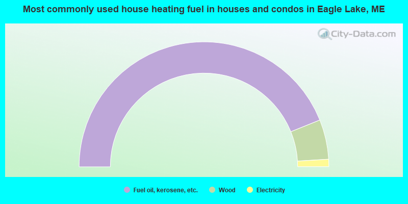 Most commonly used house heating fuel in houses and condos in Eagle Lake, ME