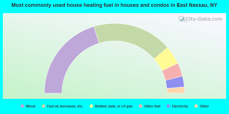 Most commonly used house heating fuel in houses and condos in East Nassau, NY
