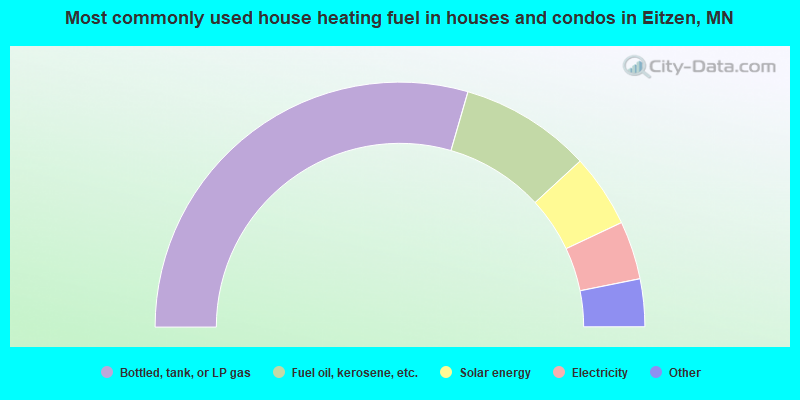 Most commonly used house heating fuel in houses and condos in Eitzen, MN