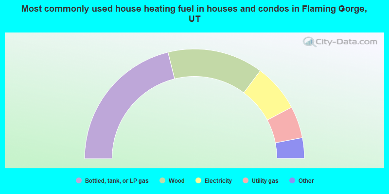 Most commonly used house heating fuel in houses and condos in Flaming Gorge, UT