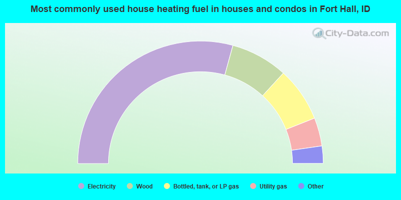 Most commonly used house heating fuel in houses and condos in Fort Hall, ID