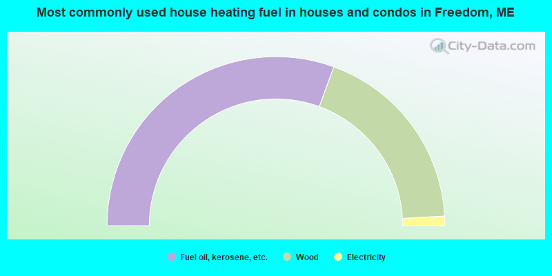 Most commonly used house heating fuel in houses and condos in Freedom, ME