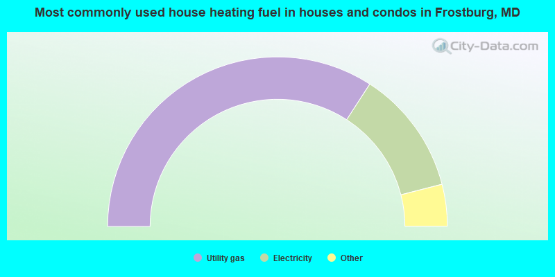 Most commonly used house heating fuel in houses and condos in Frostburg, MD