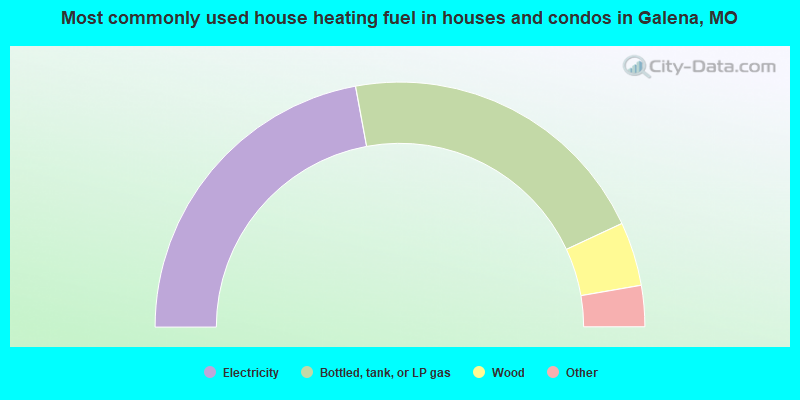Most commonly used house heating fuel in houses and condos in Galena, MO