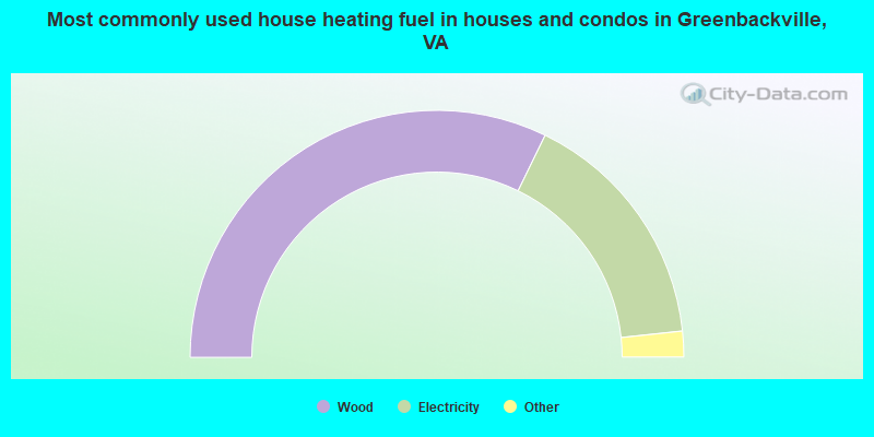 Most commonly used house heating fuel in houses and condos in Greenbackville, VA