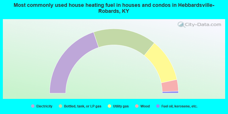 Most commonly used house heating fuel in houses and condos in Hebbardsville-Robards, KY