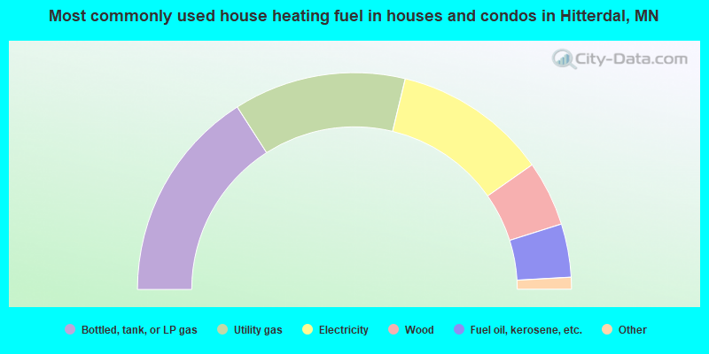 Most commonly used house heating fuel in houses and condos in Hitterdal, MN