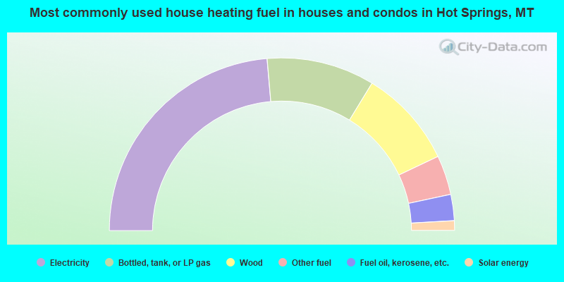 Most commonly used house heating fuel in houses and condos in Hot Springs, MT