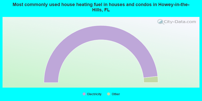 Most commonly used house heating fuel in houses and condos in Howey-in-the-Hills, FL