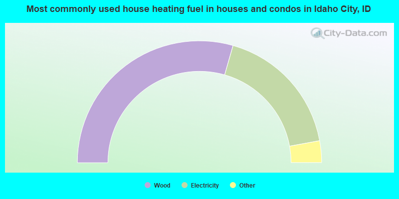 Most commonly used house heating fuel in houses and condos in Idaho City, ID