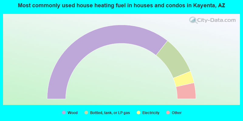 Most commonly used house heating fuel in houses and condos in Kayenta, AZ
