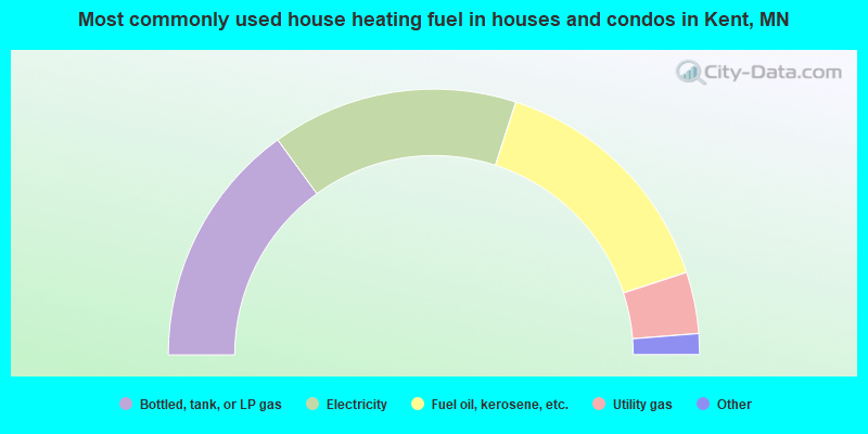 Most commonly used house heating fuel in houses and condos in Kent, MN