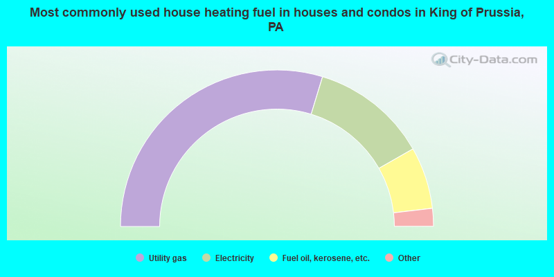 Most commonly used house heating fuel in houses and condos in King of Prussia, PA