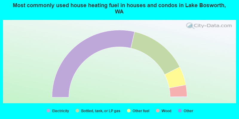 Most commonly used house heating fuel in houses and condos in Lake Bosworth, WA