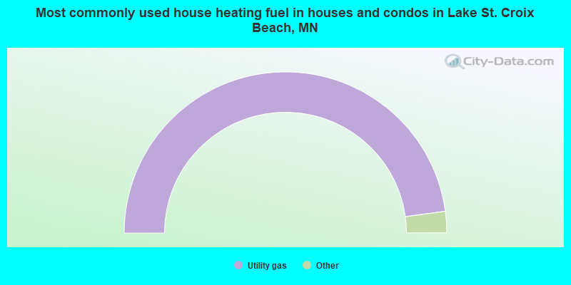 Most commonly used house heating fuel in houses and condos in Lake St. Croix Beach, MN
