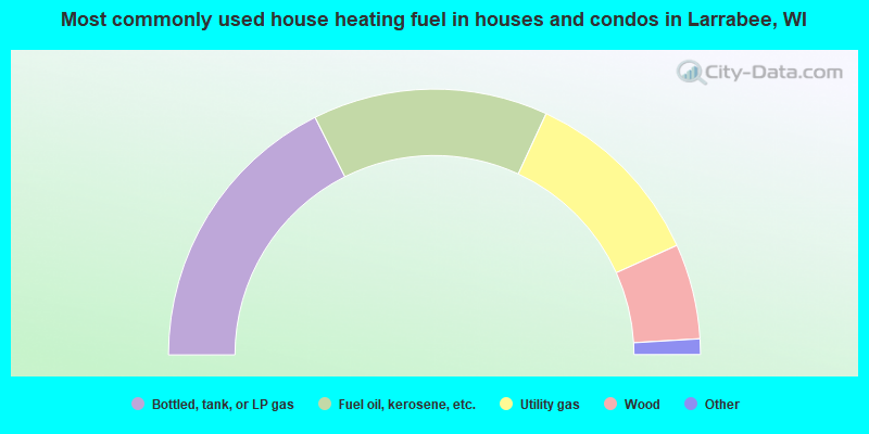 Most commonly used house heating fuel in houses and condos in Larrabee, WI