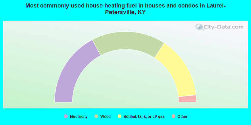 Most commonly used house heating fuel in houses and condos in Laurel-Petersville, KY