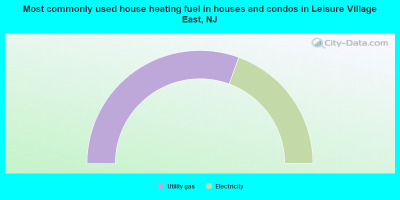 Most commonly used house heating fuel in houses and condos in Leisure Village East, NJ