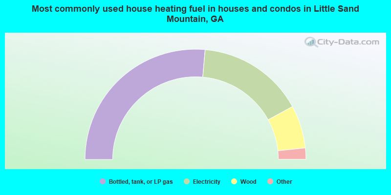 Most commonly used house heating fuel in houses and condos in Little Sand Mountain, GA