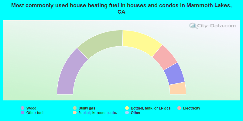 Most commonly used house heating fuel in houses and condos in Mammoth Lakes, CA