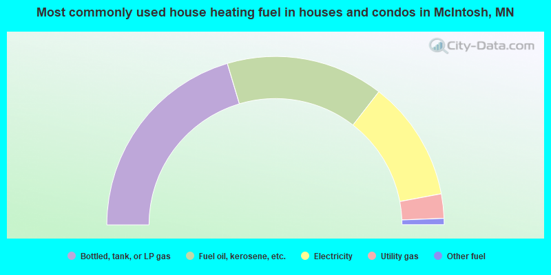 Most commonly used house heating fuel in houses and condos in McIntosh, MN