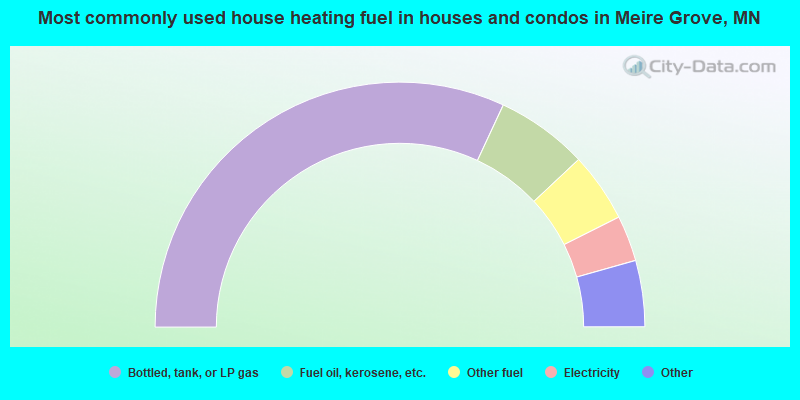 Most commonly used house heating fuel in houses and condos in Meire Grove, MN